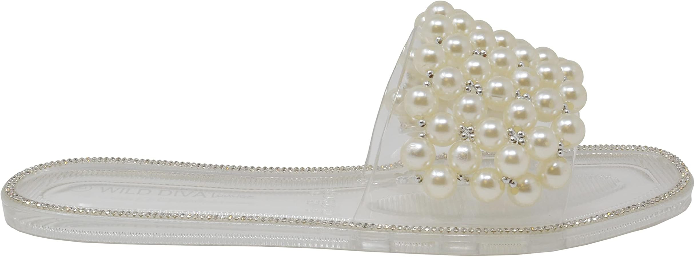 Wild Diva Womens Jelly flip Flop Rhinestone Slippers Sandals | Amazon (US)