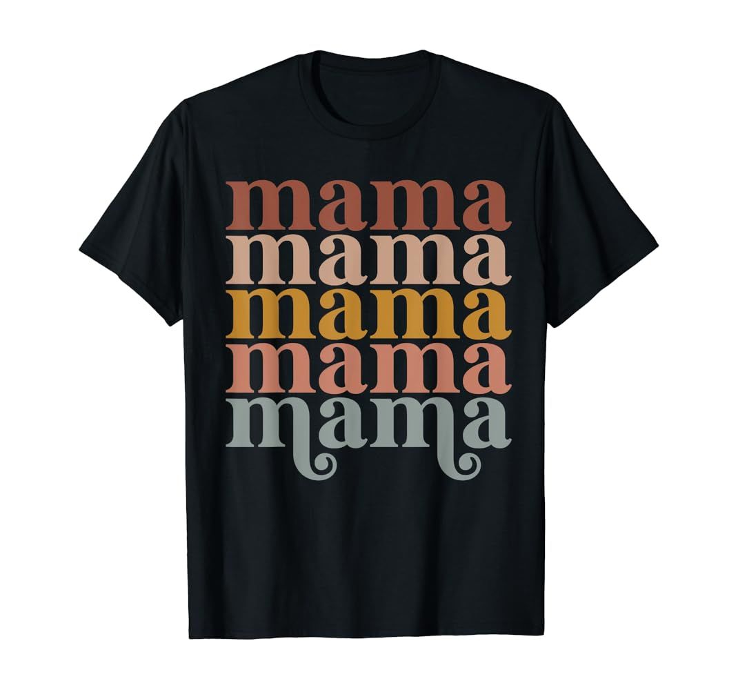 Retro Vintage Stacked Mama Mom Mother's Day T-Shirt | Amazon (US)