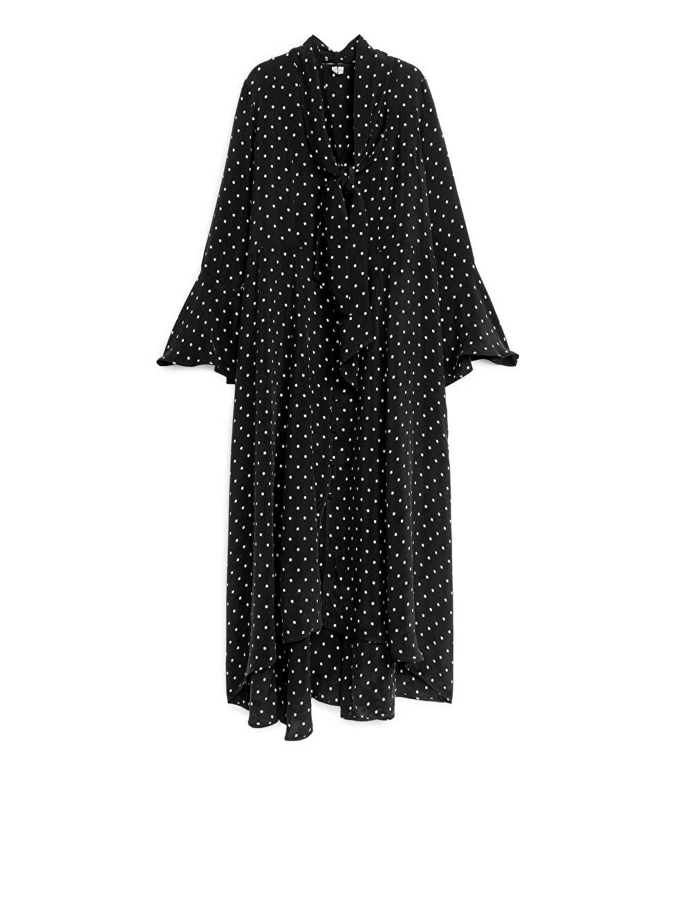 Scarf-Detail Maxi Dress - Black - ARKET GB | ARKET (US&UK)