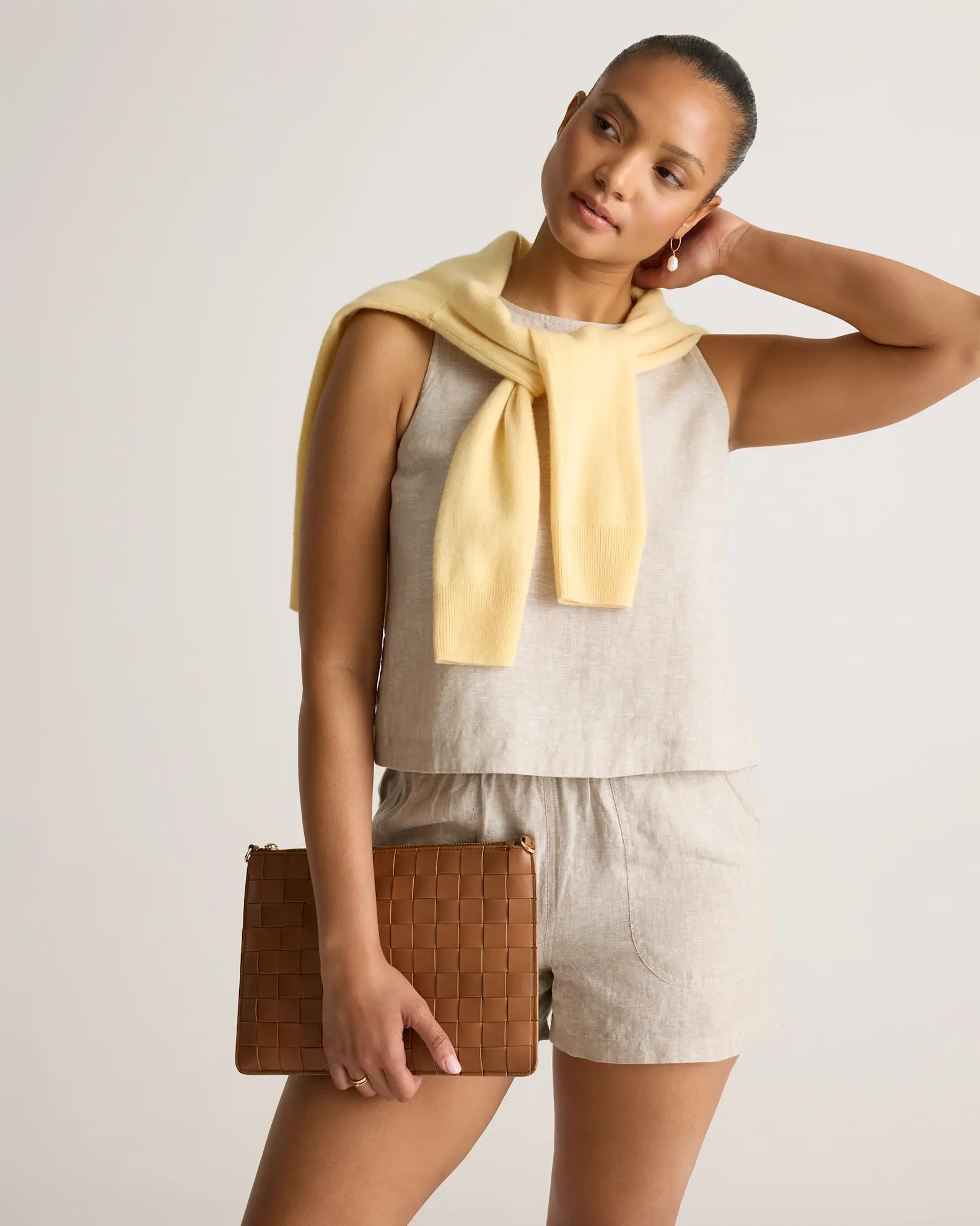 100% European Linen Shorts in Flax | Quince