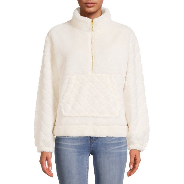No Boundaries Juniors' Plush Quilted Pullover - Walmart.com | Walmart (US)