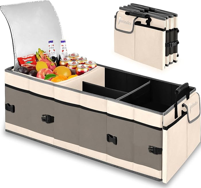 Trunk Organizer with Built-in Insulated Leak Proof Cooler Bag,Collapsible Cargo Organizer for SUV... | Amazon (US)