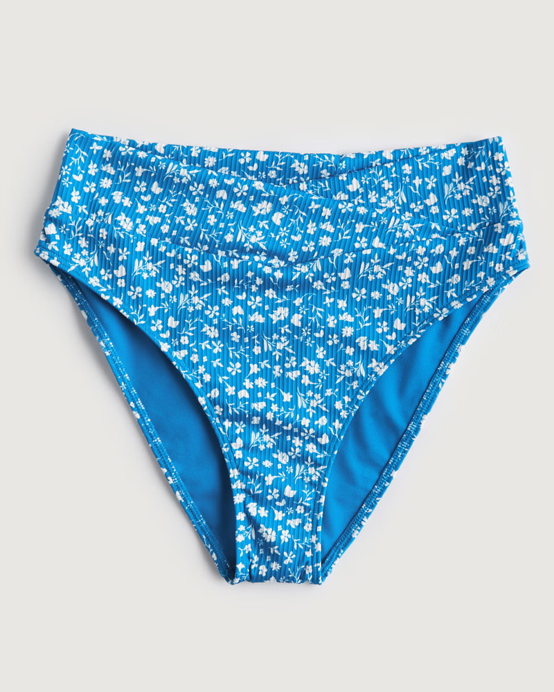 Women's High-Waist Ribbed V-Front Bikini Bottom | Women's Swimwear | HollisterCo.com | Hollister (US)