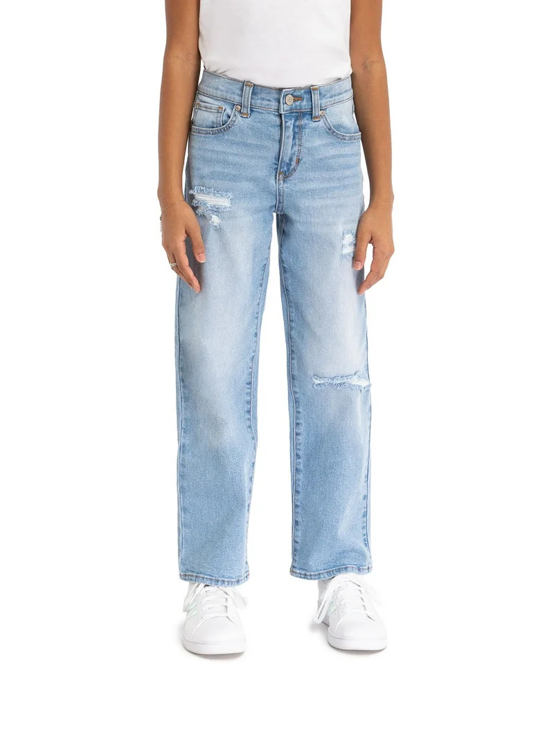 Jordache Girls High Rise Baggy Straight Jean, Sizes 5-18 | Walmart (US)