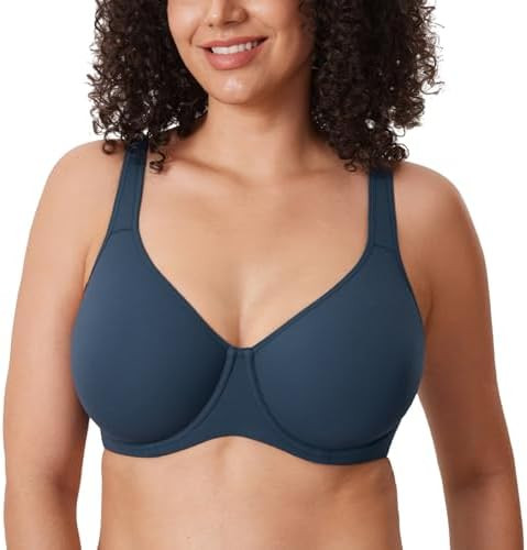 DELIMIRA Women's Inbarely Plus Full Coverage Bra Plus Size Underwire Unlined Seamless Bras | Amazon (US)