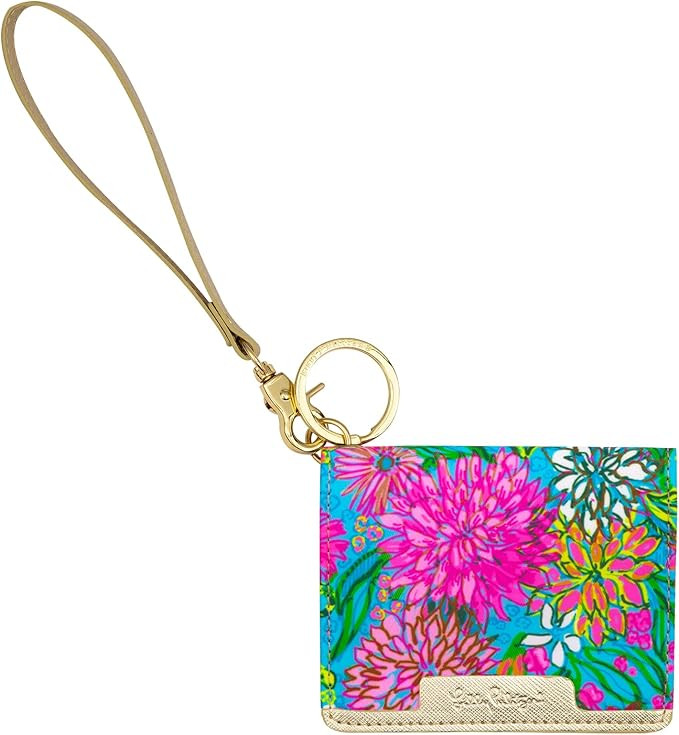 Lilly Pulitzer Snap ID Card Case, Cute Keychain Wallet, Slim Credit Card Holder with Wristlet Strap, | Amazon (US)