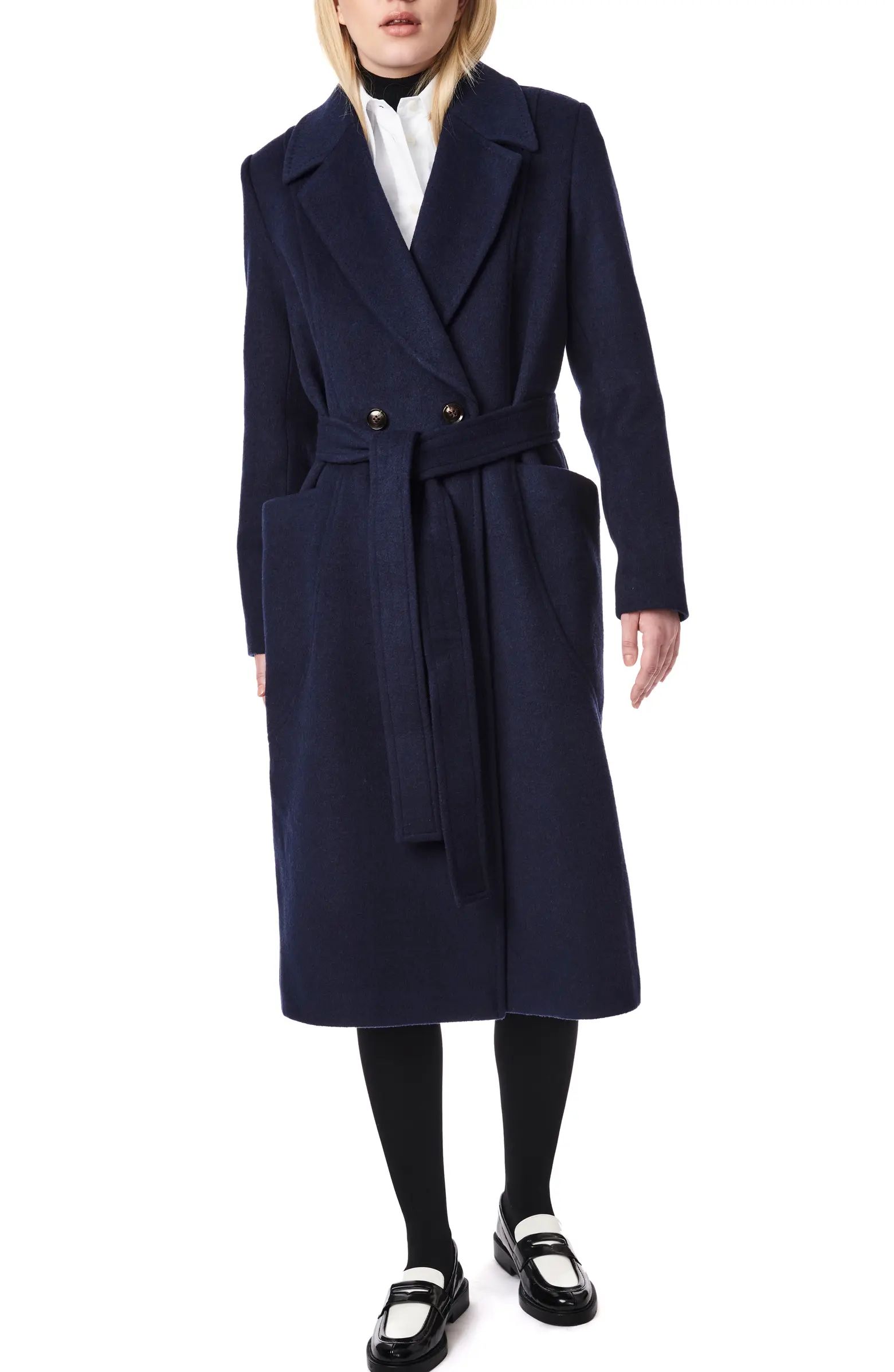 Belted Wool Blend Longline Coat | Nordstrom