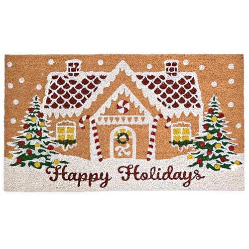 MAINEVENT Gingerbread House Door Mat 30x17 Inch, Gingerbread House Doormat for Covered Outdoor Area, Christmas Welcome Mat w/Non-Slip Backing | Amazon (US)