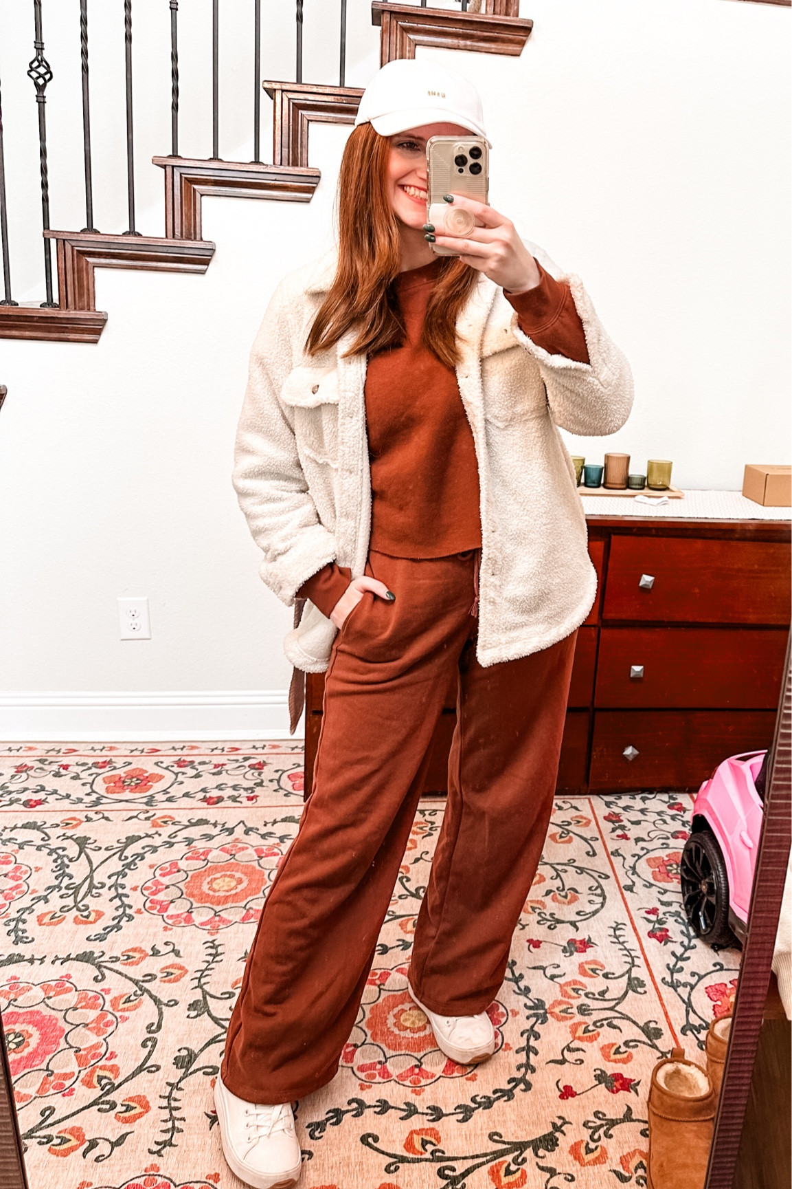 GDWM - 2 months postpartum in this matching set from Target! 
Pants I did my true size small (thought I would need a medium being PP but small fits well!) 
Top I sized up a bunch to XL because I didn’t want it to be super cropped

#LTKfindsunder50 #LTKstyletip #LTKbaby