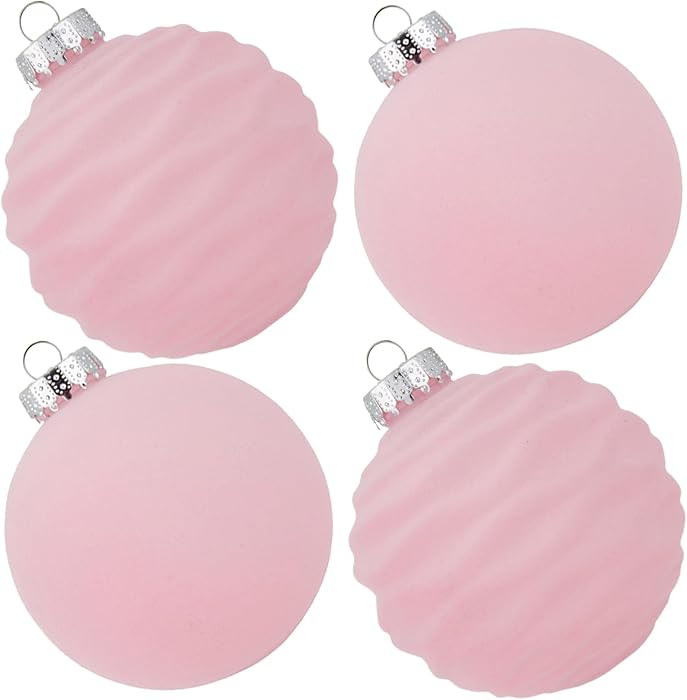 Velvet Christmas Balls Large Hanging Shatterproof Flocked Christmas Tree Ornaments for Xmas Tree ... | Amazon (US)