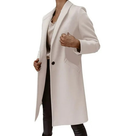 Texiao Lapel Women Long Sleeve Tops Beige Womens Tops Women s Fashion Fall Coat Women s Wool Trench Coat Winter Long Thick Overcoat Coats Winter Dress Coats for Women | Walmart (US)