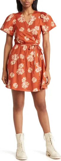 Floral Print Wrap Minidress | Nordstrom Rack