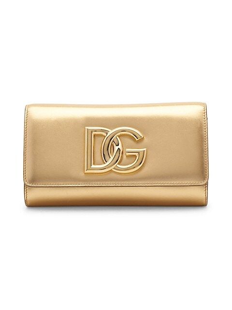 Interlocking DG Metallic Leather Wallet-On-Strap | Saks Fifth Avenue