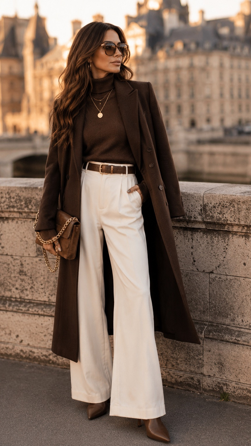 Chocolate brown is having a major fall moment 🤎🍂 Rich layers, creamy wide-leg trousers, pointed boots, gold details, and that effortlessly polished European vibe. This is the kind of outfit that works for brunch, dinner, travel, or just making an ordinary day feel a little more fabulous.

#LTKStyleTip #LTKSeasonal #LTKOver40 #LTKFinds #LTKFashion

#LTKdayinmylife #LTKSeasonal #LTKPlusSize
