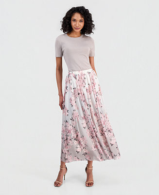 Women's Mesh Pull-On Floral Maxi Skirt | Macy's
