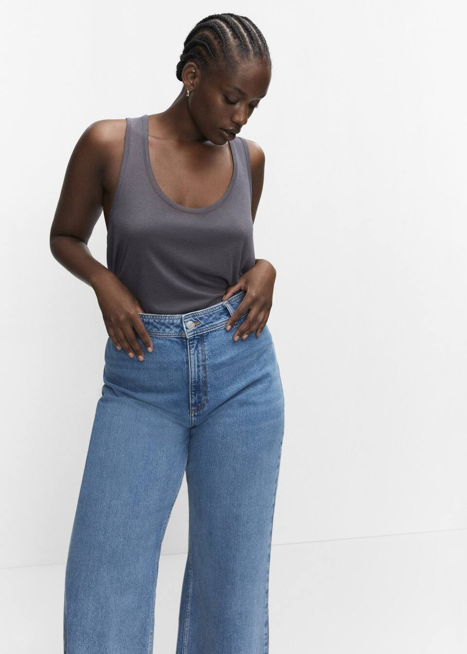 Jeans culotte high waist -  Women | Mango USA | MANGO (US)