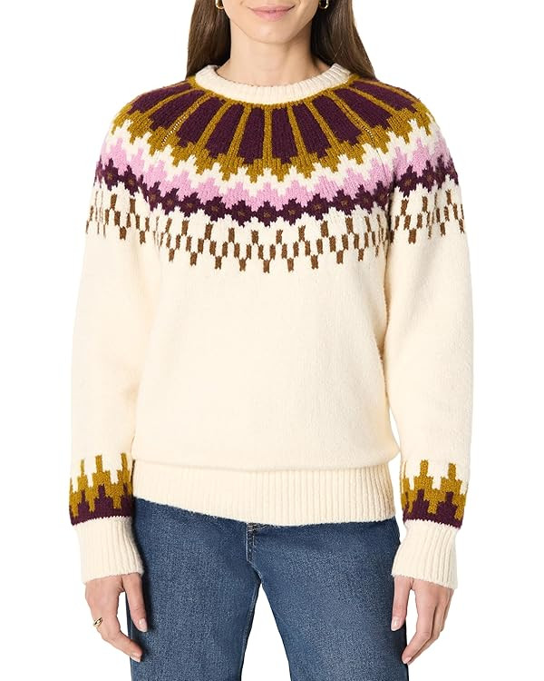 Amazon Essentials (Demi's Pick) Women's Oversized-Fit Fair Isle Crewneck Sweater | Amazon (US)