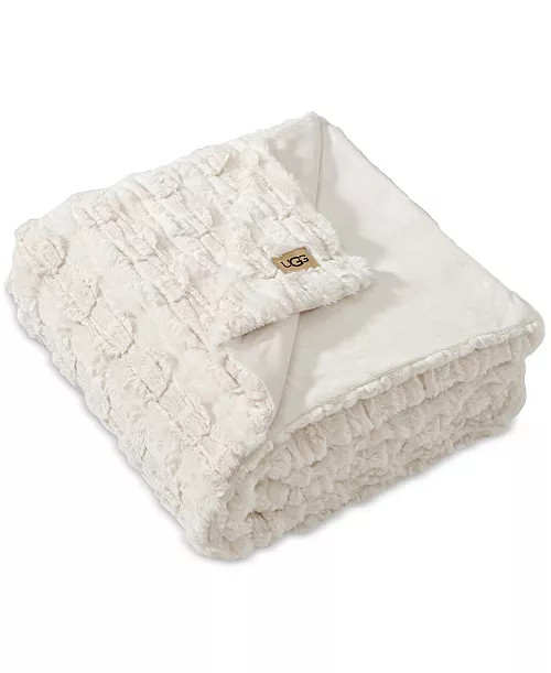 UGG® Denai Carved Faux-Fur Throw, 50 | Macy's