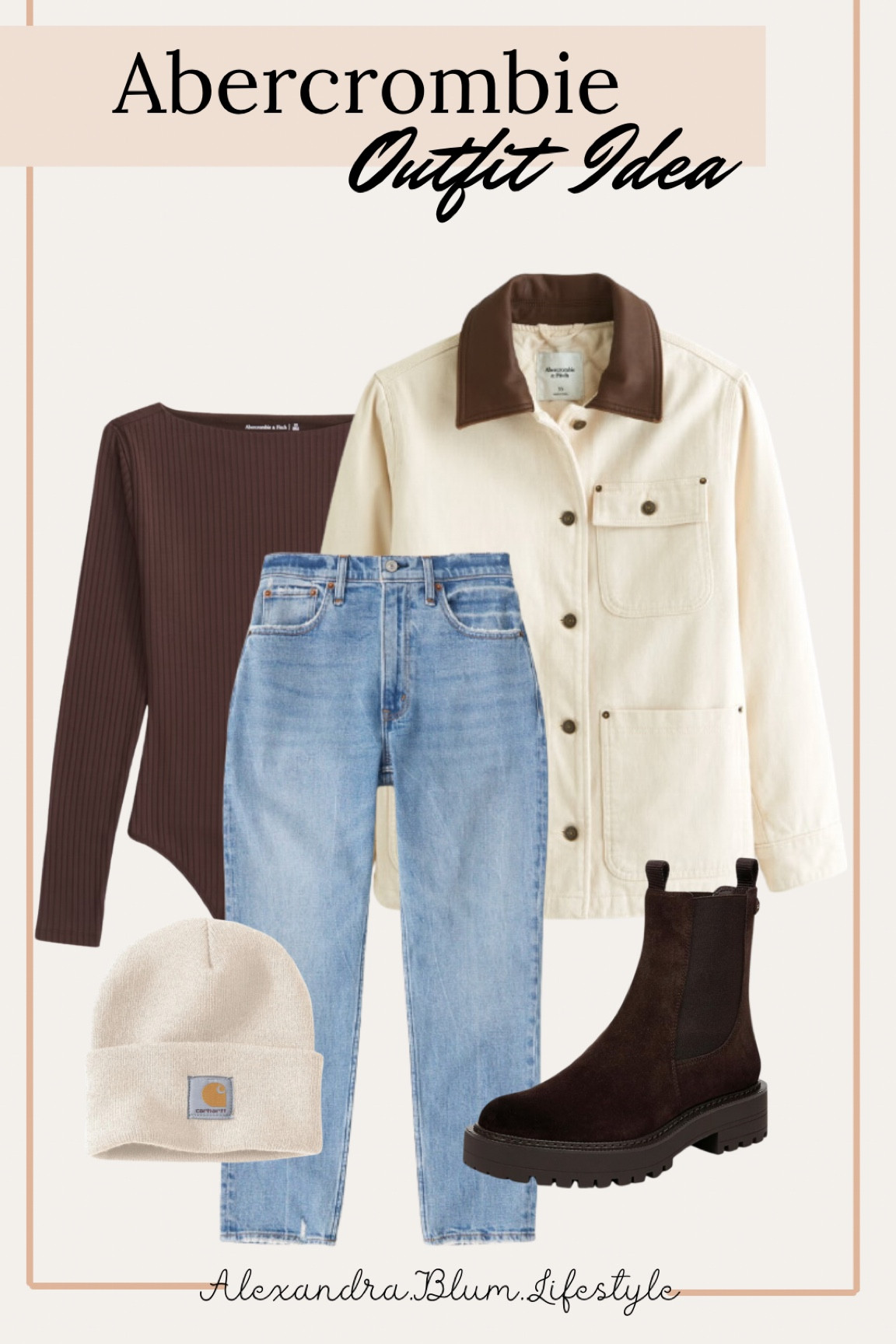 Abercrombie outfit idea for fall! Fall outfit! Winter outfit! Outdoor outfit! Mountain outfit idea! Casual outfit! Dark brown Chelsea boots and workwear jacket! 

#LTKShoeCrush #LTKFindsUnder100 #LTKStyleTip