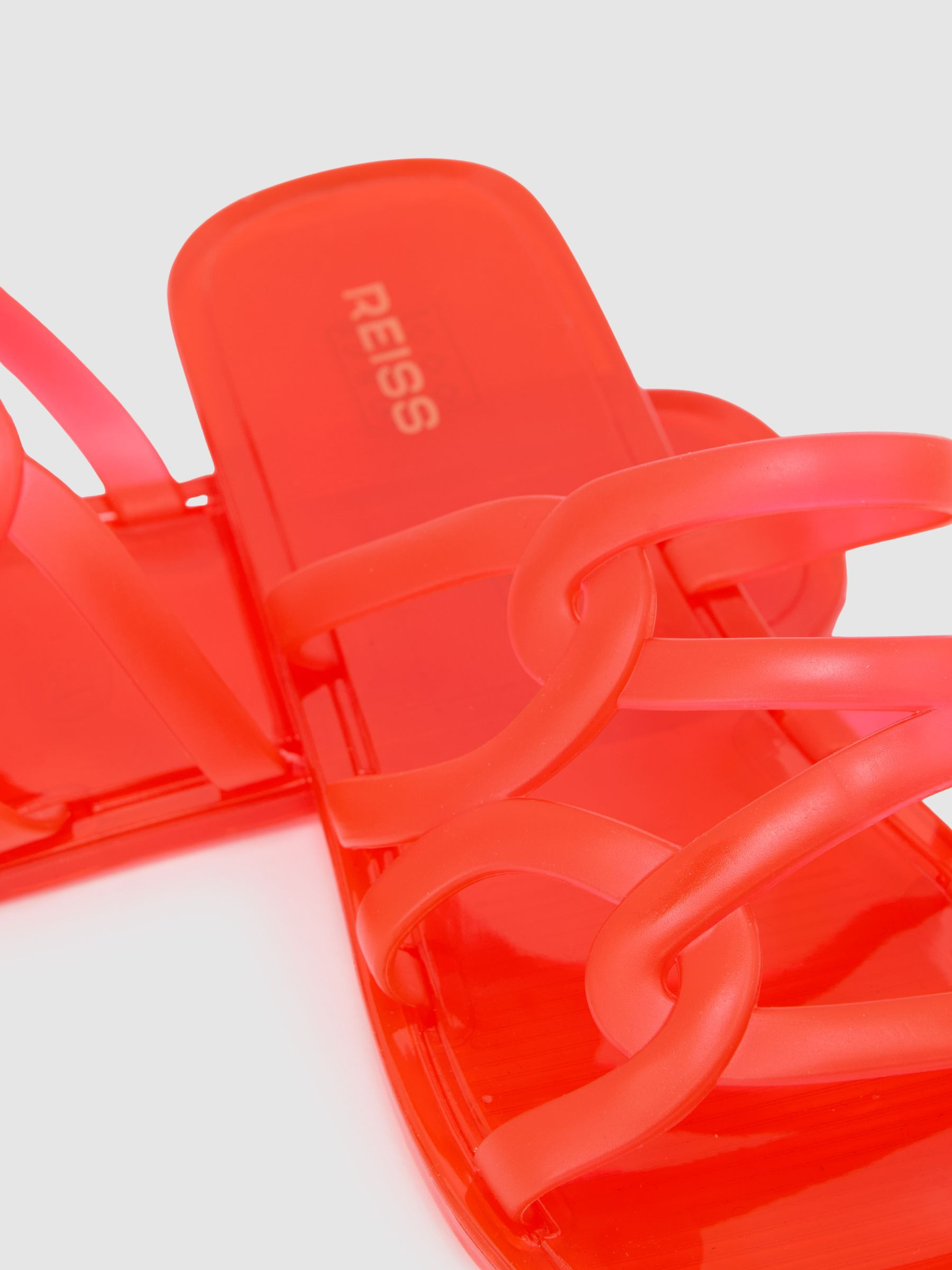 Reiss Interlocking Jelly Slide Sandals in Pink - REISS | Reiss UK