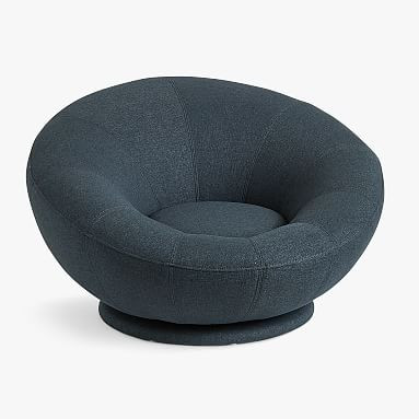 Basketweave Indigo Groovy Swivel Chair | Pottery Barn Teen | Pottery Barn Teen