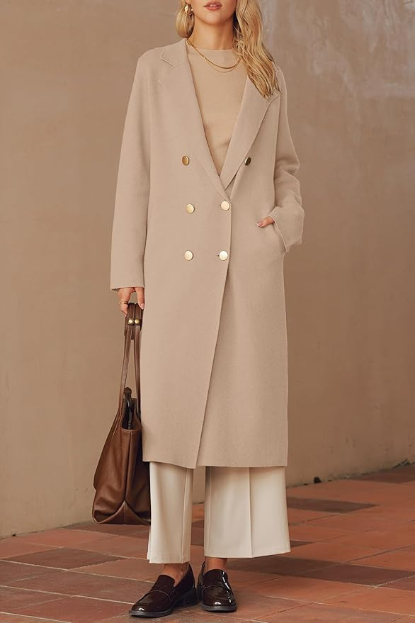 Arach&Cloz Women's Wool Blend Double Breasted Winter Outfits Long Cardigan Sweater Coat 2025 | Amazon (US)