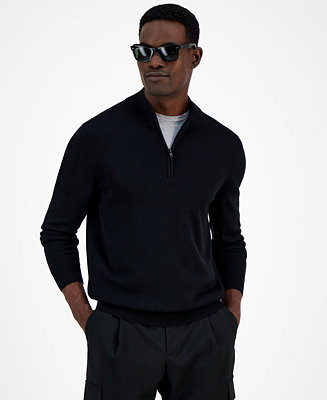 Alfani Men's Long-Sleeve Half-Zip Merino Sweater, Created for Macy's - Macy's | Macy's