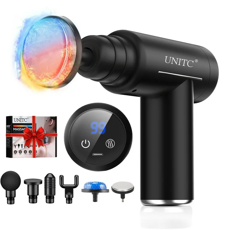 Unitc Mini Massage Gun with Heat&Cold, Deep Tissue Messager with 6 Heads, Gifts | Walmart (US)