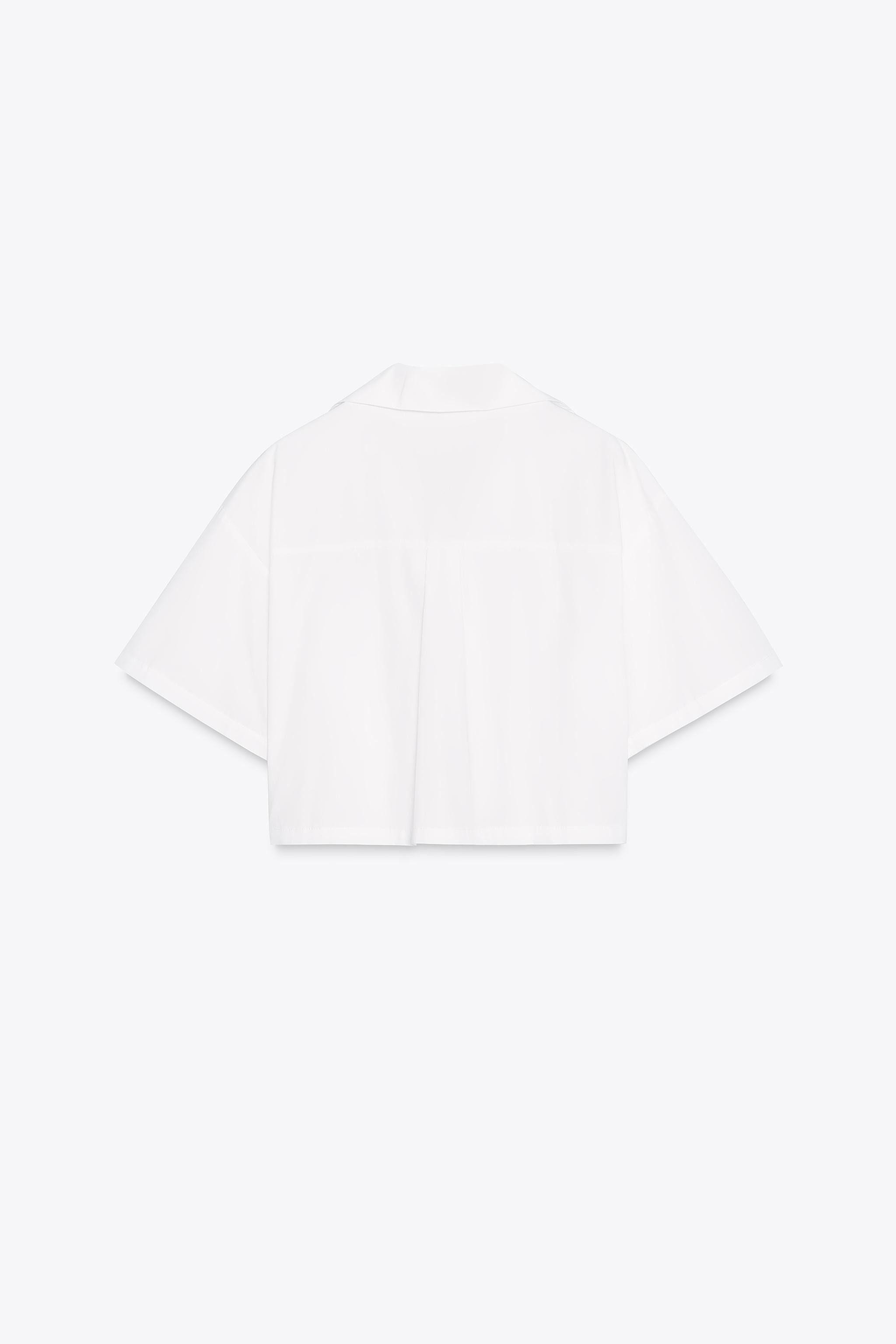 POPLIN CROPPED SHIRT | Zara US