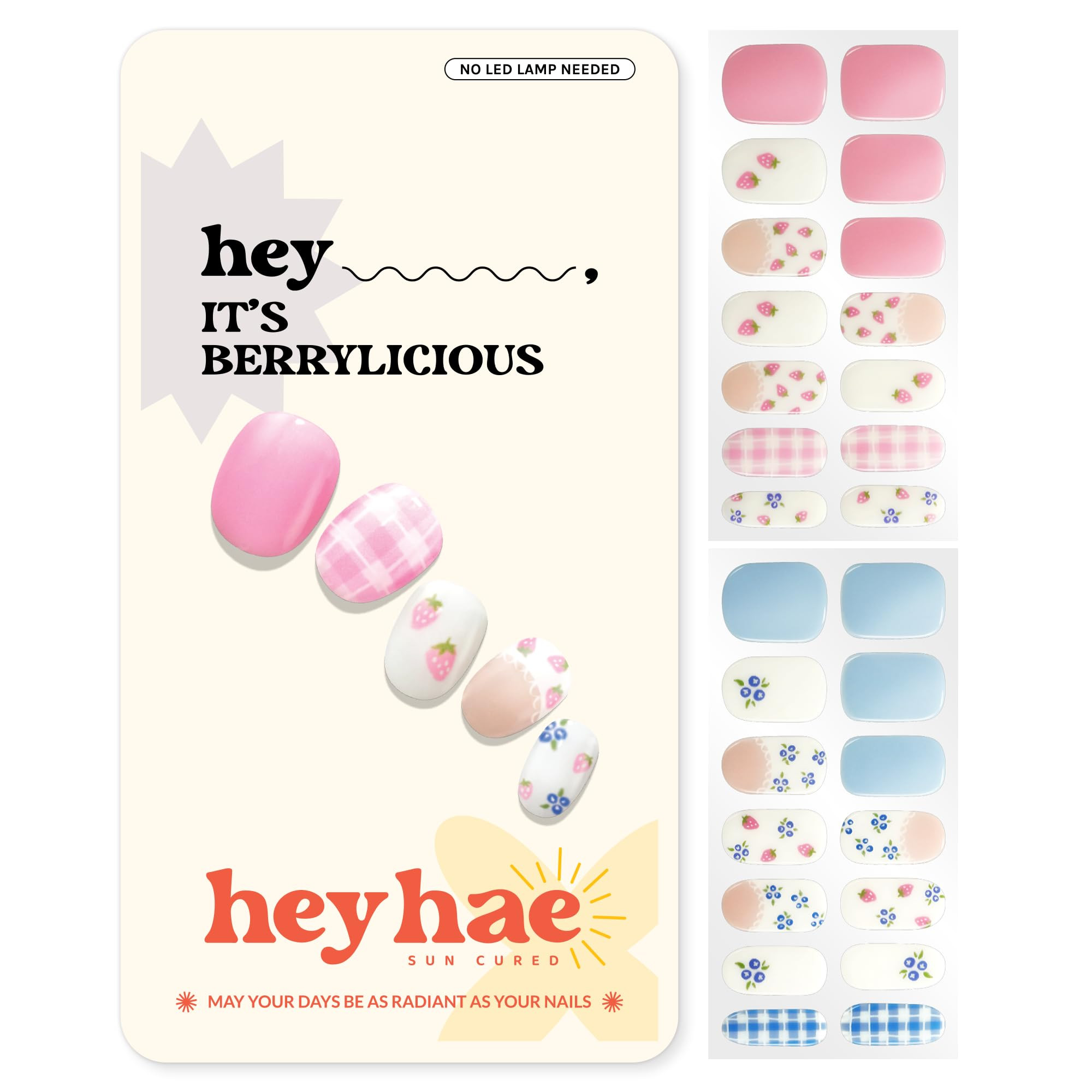 Heyhae Semi Cured Gel Nail Strips | No LED Lamp Needed | Summer, Solid, Pink | Easy Apply & Remov... | Amazon (US)