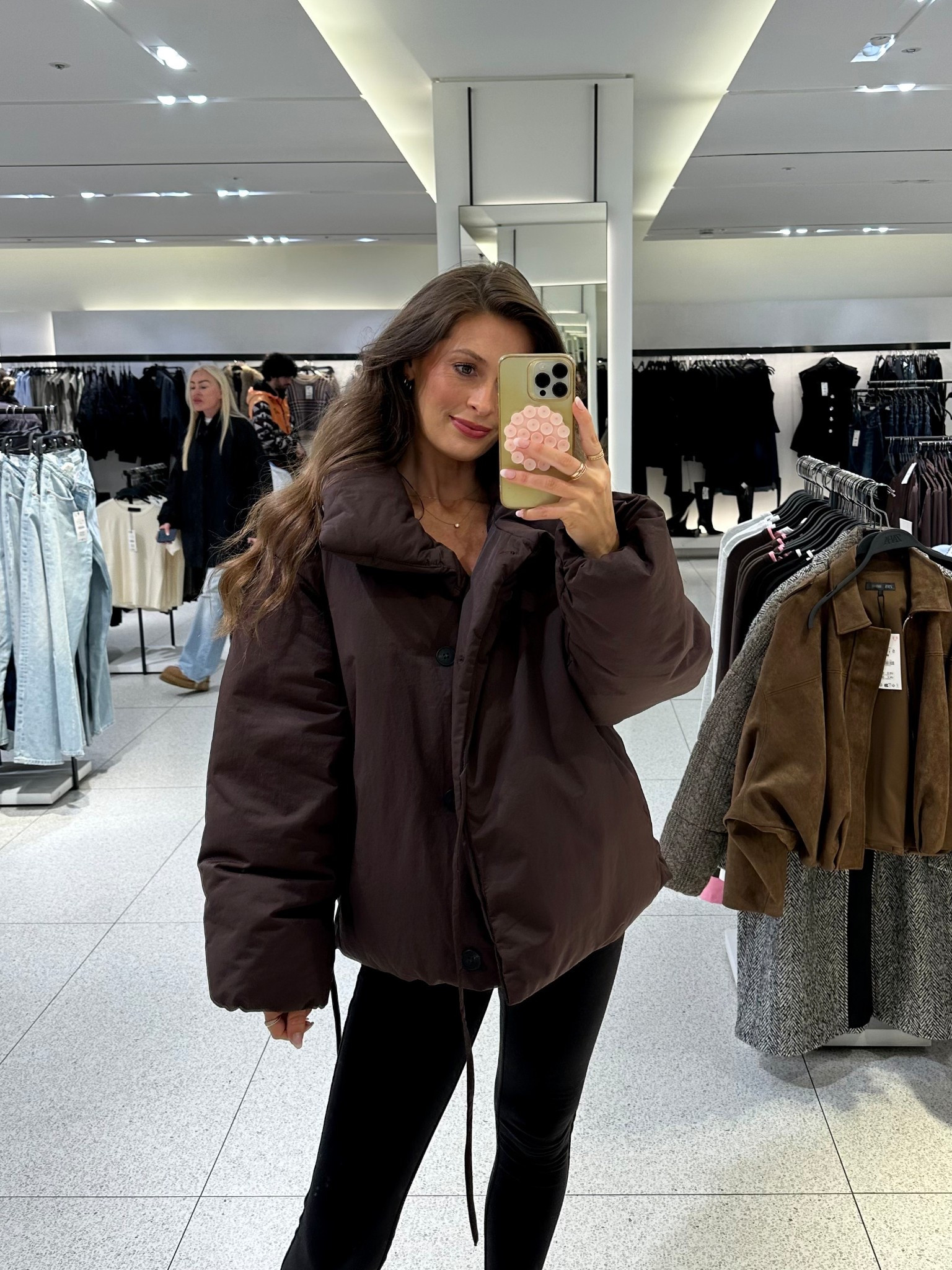 Super cosy chocolate brown padded puffer jacket 