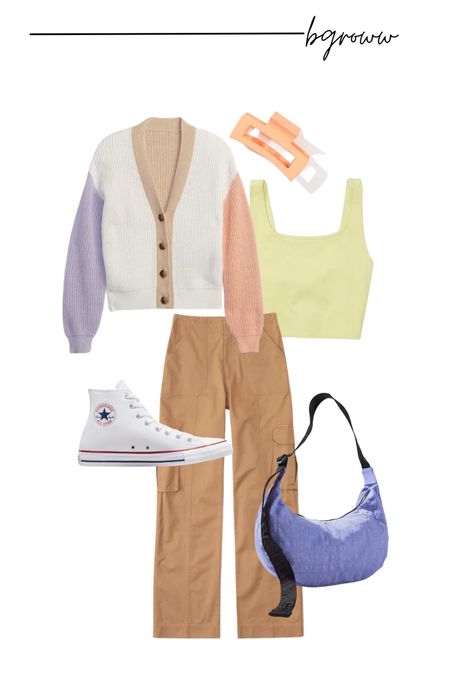 Cargo pants wide leg
Spring outfit ideas
Colorful style inspo
Baggu bag
Crop tank 


#LTKSeasonal #LTKstyletip #LTKunder100