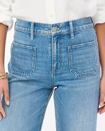 Cropped wide-leg patch-pocket jean in all-day stretch | J.Crew Factory