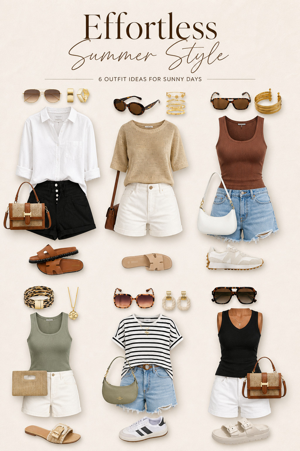 Effortless summer outfits you’ll actually wear 🤍
All neutral, easy-to-mix pieces styled with shorts for everyday looks. Tap to shop each outfit! #LTKstyle #LTKfinds #LTKsummer #LTKunder50 #LTKcasual 

 