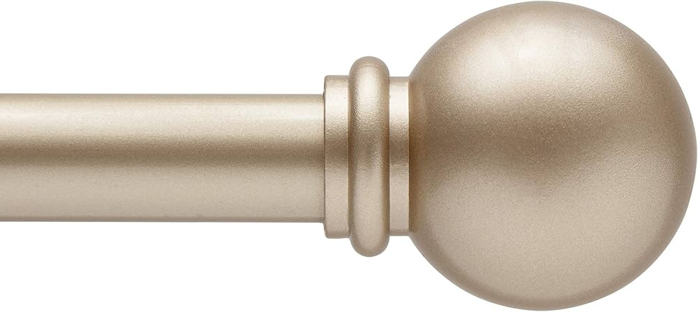Kenney KN71704 Chelsea Ball End Standard Decorative Window Curtain Rod, 28-48" Adjustable Length, So | Amazon (US)