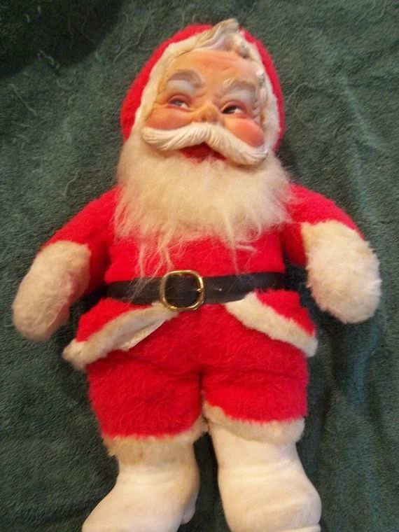 Vintage 16 Inch Rushton Plush Santa With Rubber Face & Boots | Etsy | Etsy (US)