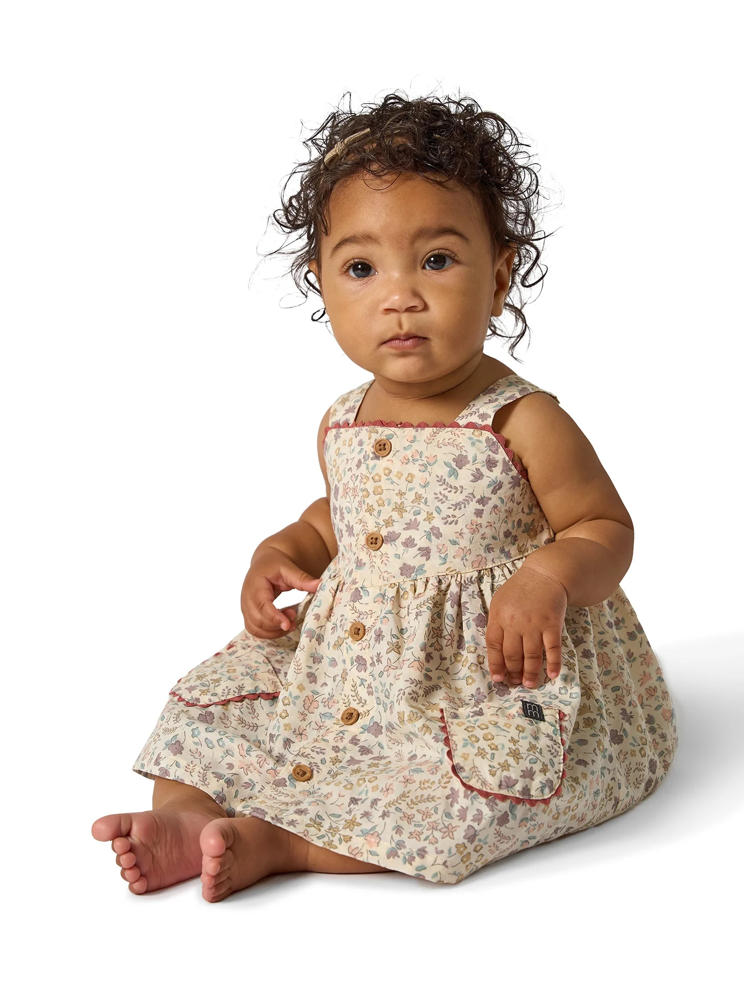 Modern Moments by Gerber Baby Girl Soft Dress with Ric-Rac Detail and Diaper Cover, 2-Piece, Size... | Walmart (US)