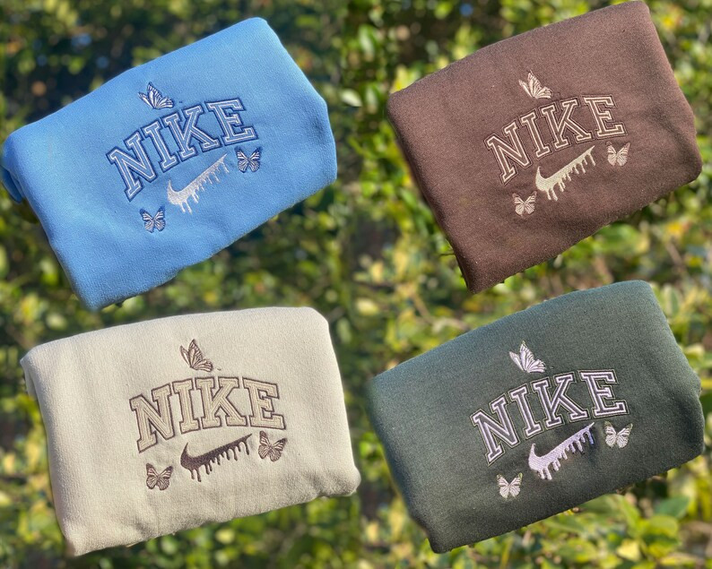 Custom Embroidered Crewneck | Butterflies Embroidered Logo Crewneck| Drip Logo | Butterfly Sweats... | Etsy (US)