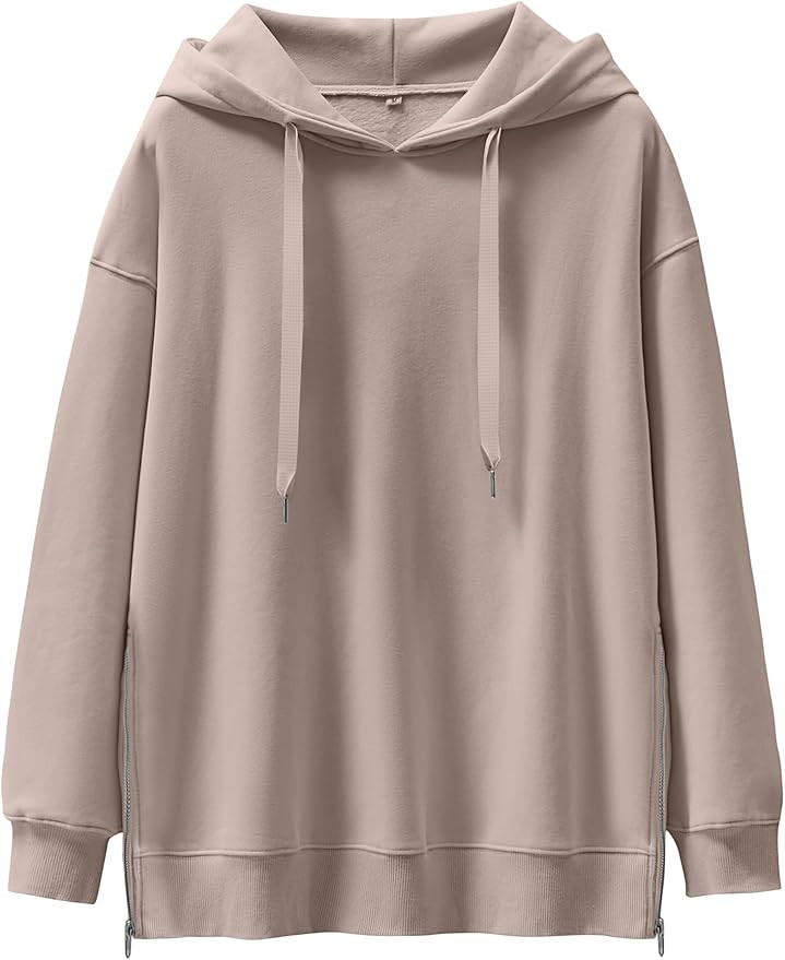 ANRABESS Women Oversized Hoodies Side Zipper Fleece Long Sweatshirts Lightweight Tunic Pullover 2... | Amazon (US)