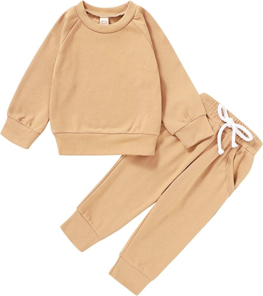 Fall Outfits for Toddler Girls Boys Long Sleeve Top and Long Pants Set Toddler Sweatsuits | Amazon (US)