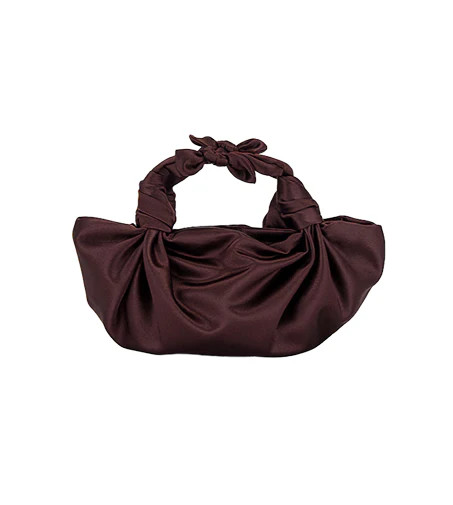 CHOCOLATE NLA SILK KNOT BAG | NLA Collection