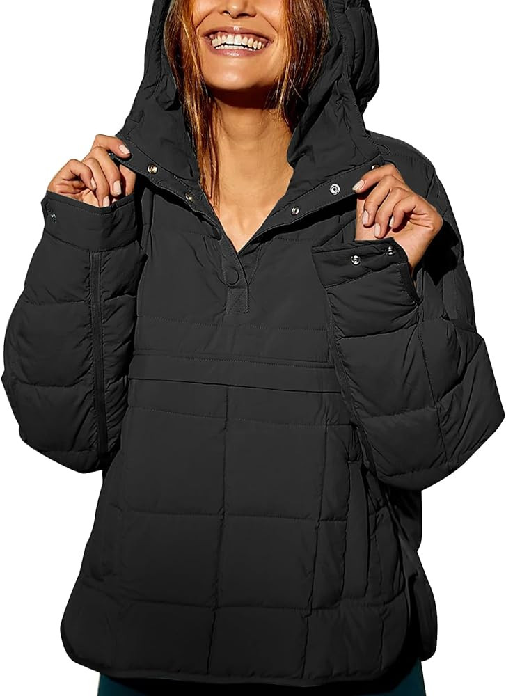 Flygo Womens Oversized Puffer Jacket Packable Pullover Quilted Jackets Hoodies Warm Padded Down C... | Amazon (US)