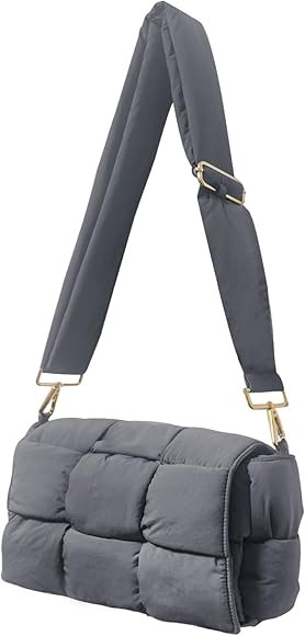 NAARIIAN Puffer shoulder bag Nylon padded woven handbag designer crossbody dupes women down purse | Amazon (US)