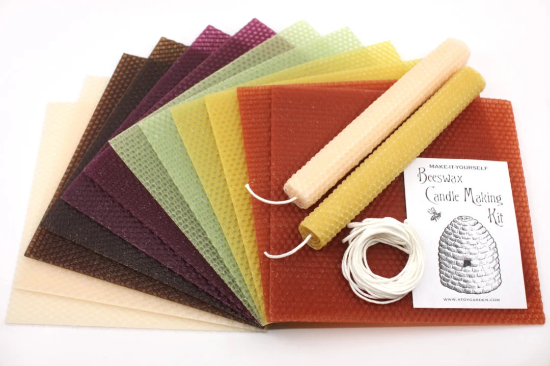 Earth Colors Beeswax Candle Making Kit for 12 Candles Waldorf Candle Rolling - Etsy | Etsy (US)