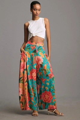 Farm Rio x Anthropologie Floral Wide-Leg Pants | Anthropologie (US)