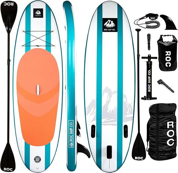 Roc Inflatable Stand Up Paddle Boards with Premium SUP Paddle Board Accessories, Wide Stable Desi... | Amazon (US)