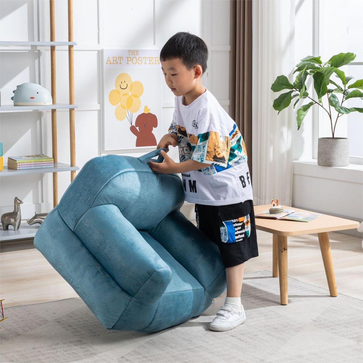 Arlo Kids Bean Bag Chairs,25.6" Velvet Fabric Memory Foam Small Bean Bag Chair For kids -Maison B... | Target