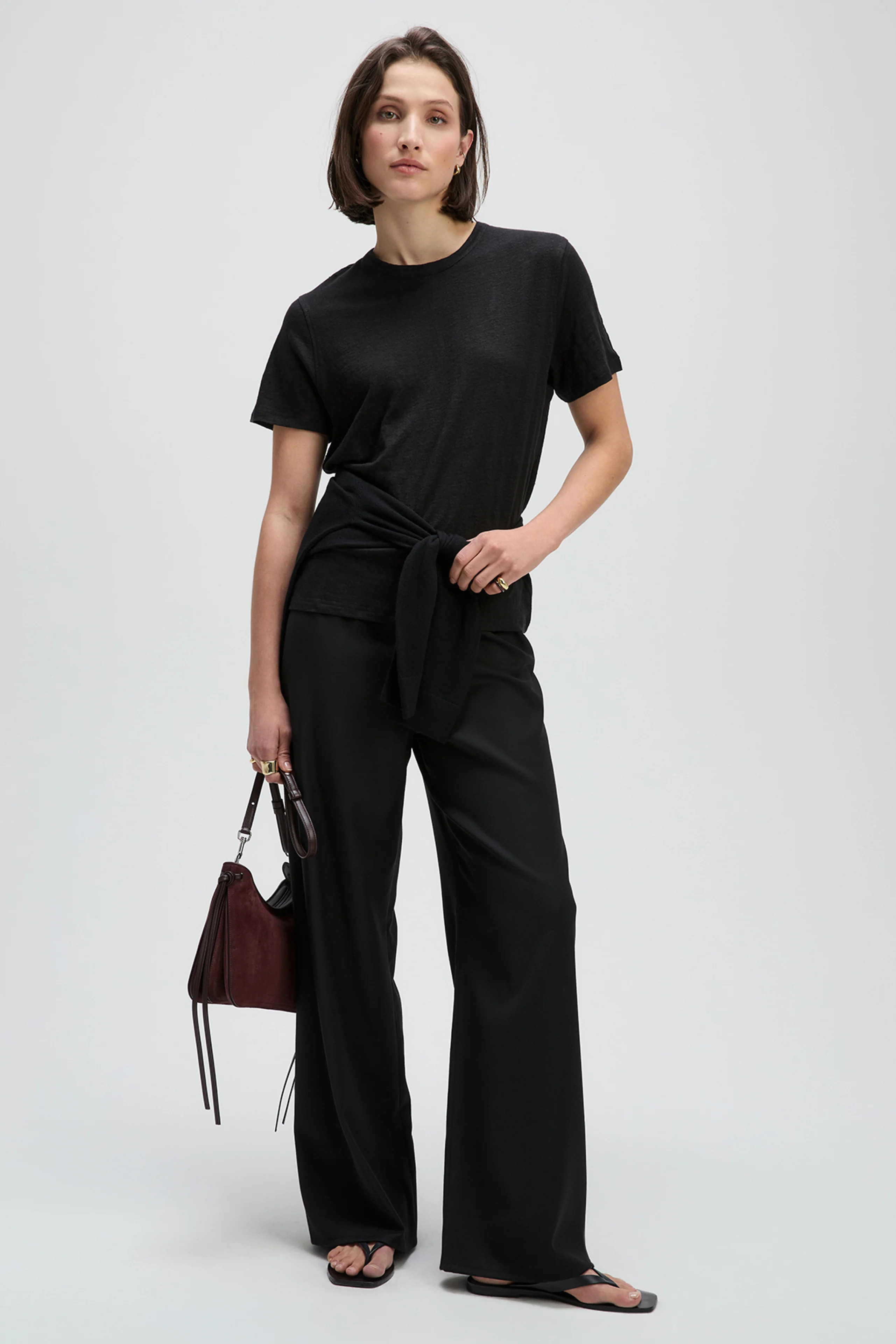 The Linen Perfect Tee In Black | Sold Out NYC