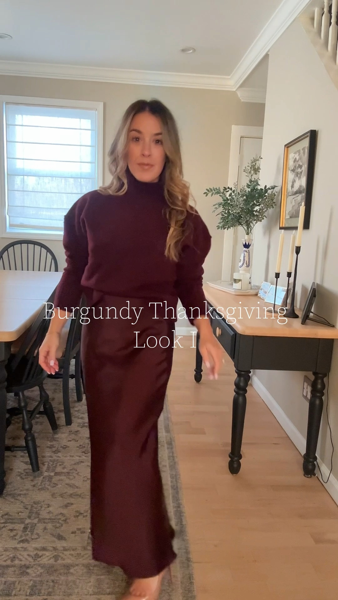 Size xs in sweater & skirt . 1 of 4 ways to wear this burgundy skirt. Perfect for a sleek holiday look 

#LTKHoliday #LTKootd #LTKSeasonal