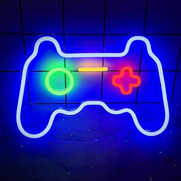 ineonlife Game Shaped Neon Signs Neon Lights LED Neon Signs for Wall Decor 16''x 11'' Gamepad Neon S | Amazon (US)